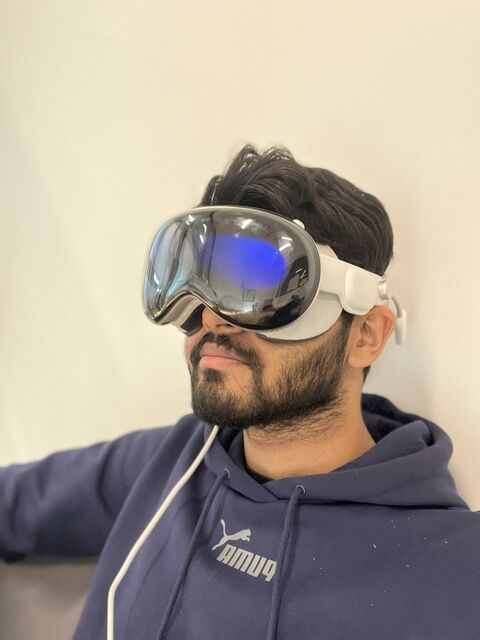 Apoorv wearing an Apple Vision Pro