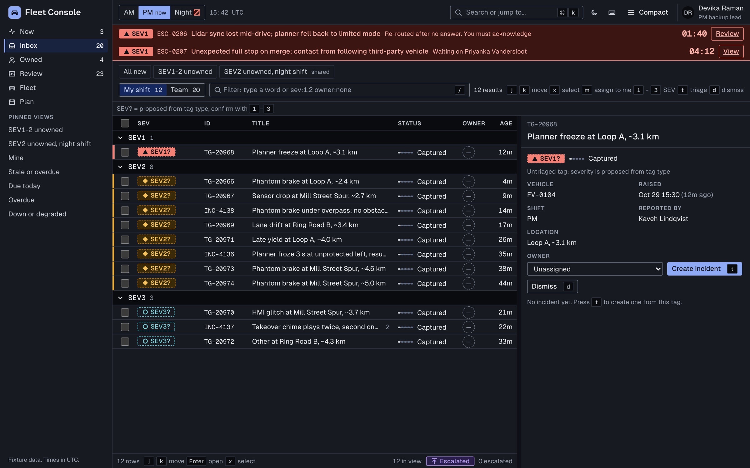 Inbox with every column on screen after the fix