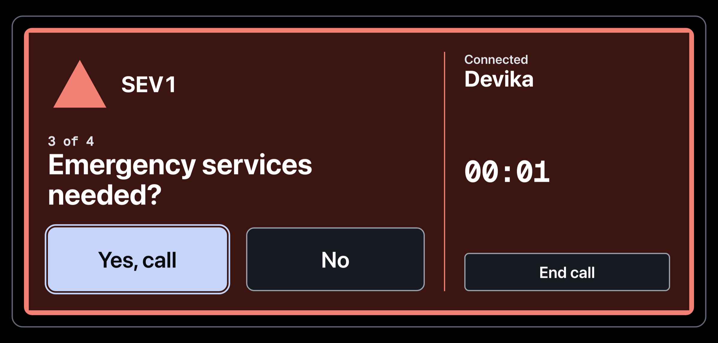 In-vehicle call with Yes and No keys after the fix