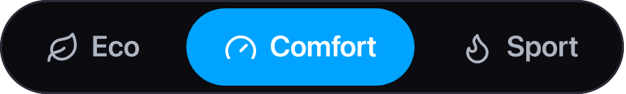 Drive Mode Selector widget: Segmented Park / Drive toggle